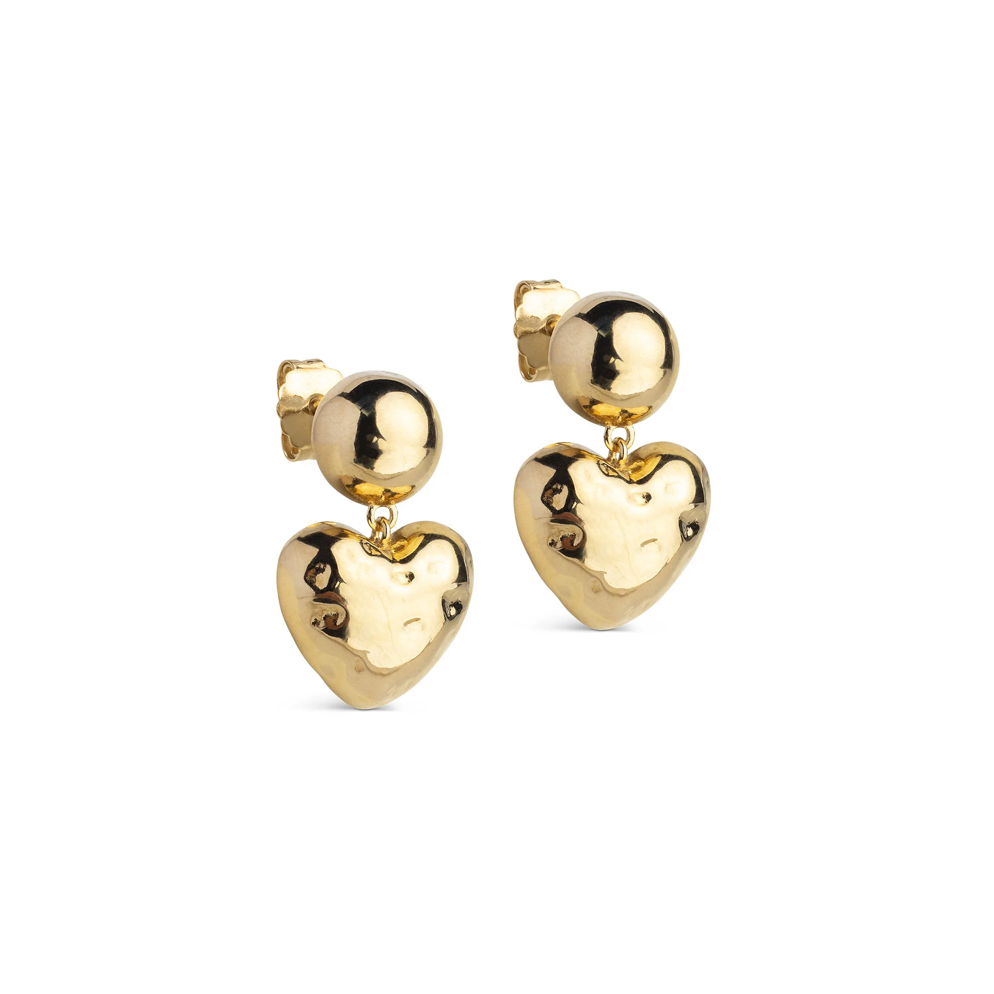 Earrings, Poma Drop Heart