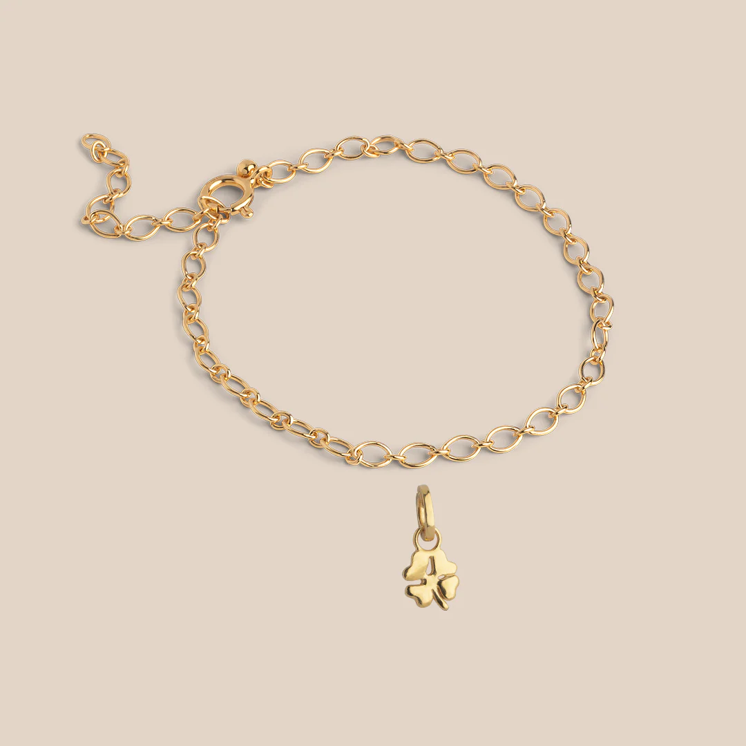Charm Bracelet Stack - Organic Clover